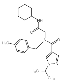 1H-Pyrazole-4-carboxamide,N-[2-(cyclohexylamino)-2-oxoethyl]-1-(1-methylethyl)-N-[(4-methylphenyl)methyl]-(9CI) picture