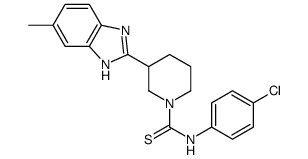 1-Piperidinecarbothioamide,N-(4-chlorophenyl)-3-(5-methyl-1H-benzimidazol-2-yl)-(9CI) Structure