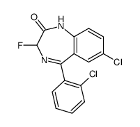 7-chloro-5-(2-chloro-phenyl)-3-fluoro-1,3-dihydro-benzo[e][1,4]diazepin-2-one结构式