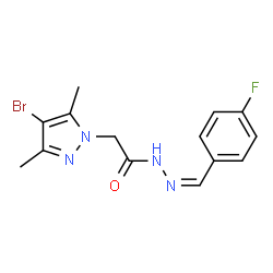 1H-Pyrazole-1-aceticacid,4-bromo-3,5-dimethyl-,[(4-fluorophenyl)methylene]hydrazide(9CI) Structure