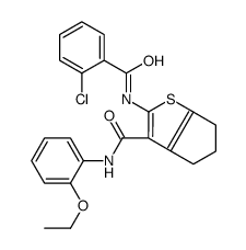 2-[(2-chlorobenzoyl)amino]-N-(2-ethoxyphenyl)-5,6-dihydro-4H-cyclopenta[b]thiophene-3-carboxamide结构式