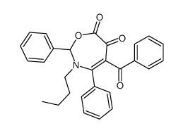 5-benzoyl-3-butyl-2,4-diphenyl-2H-1,3-oxazepine-6,7-dione结构式