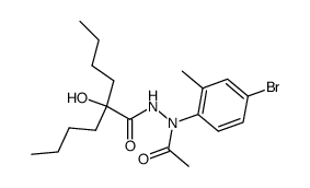 Acetic acid N-(4-bromo-2-methyl-phenyl)-N'-(2-butyl-2-hydroxy-hexanoyl)-hydrazide Structure