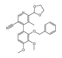 4-(2-benzyloxy-3,4-dimethoxy-phenyl)-6-[1,3]dioxolan-2-yl-5-methyl-nicotinonitrile结构式