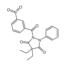 4,4-diethyl-1-(3-nitrobenzoyl)-2-phenylpyrazolidine-3,5-dione Structure