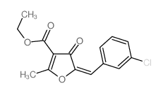 3-Furanecarboxylic acid, 5-[(3-chlorophenyl)methylene]-4,5-dihydro-2-methyl-4-oxo-, ethyl ester picture