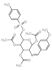 [4,5-diacetyloxy-3-[(4-methoxyphenyl)methylideneamino]-6-[(4-methylphenyl)sulfonyloxymethyl]oxan-2-yl] acetate Structure