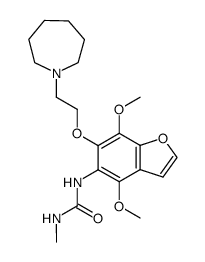 1-[6-(2-Azepan-1-yl-ethoxy)-4,7-dimethoxy-benzofuran-5-yl]-3-methyl-urea结构式