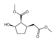 (1R,2S,3R)-3-Hydroxy-2-(methoxycarbonyl)cyclopentanessigsaeure-methylester结构式