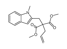 2-(2,2-dicarboxymethoxy-4-pentenyl)-1-methyl-1H-indole结构式