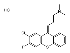 (3E)-3-(2-chloro-3-fluorothioxanthen-9-ylidene)-N,N-dimethylpropan-1-amine,hydrochloride结构式