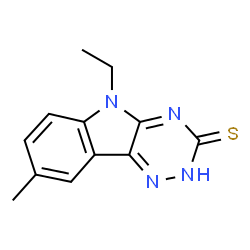 5-ethyl-8-methyl-5H-[1,2,4]triazino[5,6-b]indol-3-yl hydrosulfide structure