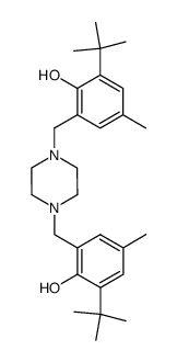 1,4-bis(2-hydroxy-3-tert-butyl-5-methyl-benzyl)-piperazidine Structure