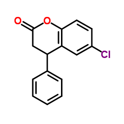 2H-1-BENZOPYRAN-2-ONE, 6-CHLORO-3,4-DIHYDRO-4-PHENYL- Structure