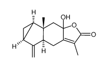 4a,5,5a,6,6a,6b,7,7a-Octahydro-7a-hydroxy-3,6b-dimethyl-5-methylenecycloprop[2,3]indeno[5,6-b]furan-2(4H)-one structure