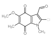 1H-Indole-3-carboxaldehyde,2-chloro-4,7-dihydro-5-methoxy-1,6-dimethyl-4,7-dioxo-结构式