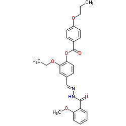 2-Ethoxy-4-{(E)-[(2-methoxybenzoyl)hydrazono]methyl}phenyl 4-propoxybenzoate结构式