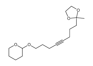 2-[8-[(2-tetrahydropyranyl)oxy]-4-octynyl]-2-methyl-1,3-dioxolane结构式