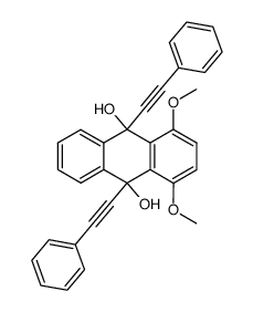 1,4-dimethoxy-9,10-bis(phenylethynyl)-9,10-dihydroanthracene-9,10-diol结构式