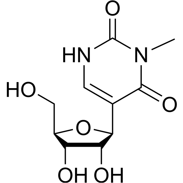 2,4(1H,3H)-Pyrimidinedione,3-methyl-5-b-D-ribofuranosyl- Structure