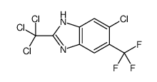 5-chloro-2-(trichloromethyl)-6-(trifluoromethyl)-1H-benzimidazole结构式