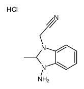 2-(3-amino-2-methyl-2,3-dihydrobenzimidazol-3-ium-1-yl)acetonitrile,chloride Structure