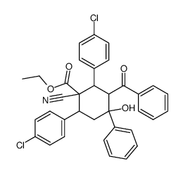 ethyl 3-benzoyl-2,6-bis(4-chlorophenyl)-1-cyano-4-hydroxy-4-phenylcyclohexane-1-carboxylate Structure