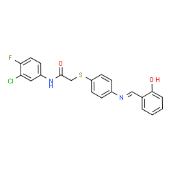N-(3-CHLORO-4-FLUOROPHENYL)-2-[(4-([(2-HYDROXYPHENYL)METHYLENE]AMINO)PHENYL)SULFANYL]ACETAMIDE picture