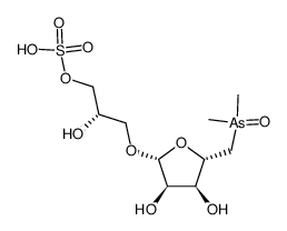 (2S)-3-<5-deoxy-5-(dimethylarsinoyl)-β-D-ribofuranosyloxy>-2-hydroxypropyl hydrogen sulphate结构式