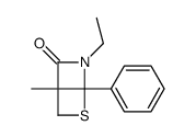 3-ethyl-1-methyl-4-phenyl-5-thia-3-azabicyclo[2.2.0]hexan-2-one结构式