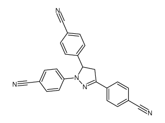 4-[2,5-bis(4-cyanophenyl)-3,4-dihydropyrazol-3-yl]benzonitrile Structure