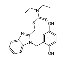 [1-[(2,5-dihydroxyphenyl)methyl]benzimidazol-2-yl]methyl N,N-diethylcarbamodithioate Structure