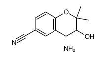 4-amino-3,4-dihydro-2,2-dimethyl-3-hydroxy-2H-1-benzopyran-6-carbonitrile结构式