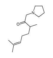 3,7-dimethyl-1-pyrrolidin-1-yloct-6-en-2-one结构式