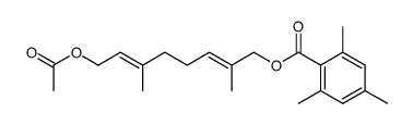 2,4,6-Trimethyl-benzoic acid (2E,6E)-8-acetoxy-2,6-dimethyl-octa-2,6-dienyl ester结构式
