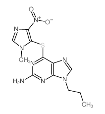 9H-Purin-2-amine,6-[(1-methyl-4-nitro-1H-imidazol-5-yl)thio]-9-propyl- structure