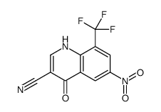1,4-二氢-6-硝基-4-氧代-8-(三氟甲基)-3-喹啉甲腈结构式