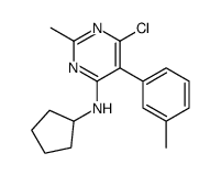 6-chloro-N-cyclopentyl-2-methyl-5-(3-methylphenyl)pyrimidin-4-amine Structure