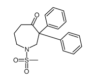 1-methylsulfonyl-3,3-diphenylazepan-4-one结构式
