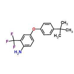4-[4-(2-Methyl-2-propanyl)phenoxy]-2-(trifluoromethyl)aniline结构式