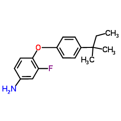 3-Fluoro-4-[4-(2-methyl-2-butanyl)phenoxy]aniline Structure