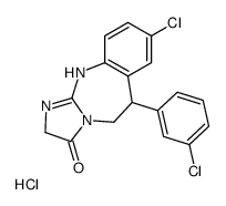 8-chloro-6-(3-chlorophenyl)-2,5,6,11-tetrahydroimidazo[2,1-b][1,3]benzodiazepin-3-one,hydrochloride Structure