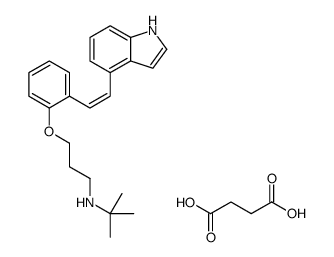 butanedioic acid,N-[3-[2-[(E)-2-(1H-indol-4-yl)ethenyl]phenoxy]propyl]-2-methylpropan-2-amine结构式