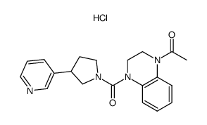 1-acetyl-4-[(3-(pyridin-3-yl)pyrrolidin-1-yl)carbonyl]-1,2,3,4-tetrahydroquinoxaline hydrochloride结构式