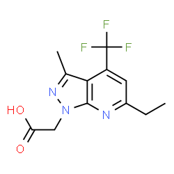 2-[6-Ethyl-3-methyl-4-(trifluoromethyl)pyrazolo[3,4-b]pyridin-1-yl]acetic acid Structure