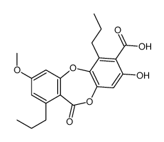 3-hydroxy-9-methoxy-6-oxo-1,7-dipropylbenzo[b][1,4]benzodioxepine-2-carboxylic acid结构式