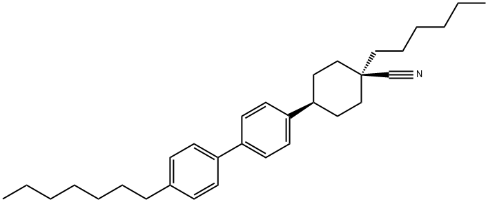 Cyclohexanecarbonitrile, 4-(4'-heptyl[1,1'-biphenyl]-4-yl)-1-hexyl-, cis-结构式