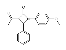3-acetyl-1-(4-methoxyphenyl)-4-phenylazetidin-2-one结构式