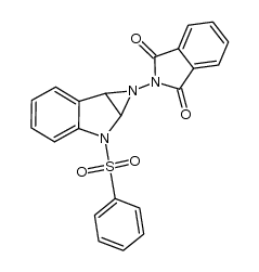 2-(2-(phenylsulfonyl)-1a,2-dihydroazirino[2,3-b]indol-1(6bH)-yl)isoindoline-1,3-dione结构式