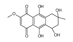 (7S)-5,7,9,10-tetrahydroxy-2-methoxy-7-methyl-6,8-dihydro-5H-anthracene-1,4-dione结构式